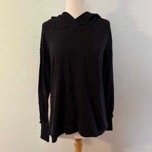 Lululemon Black Women’s Hooded Sweatshirt with Ruffle Sleeves and Gathered Back